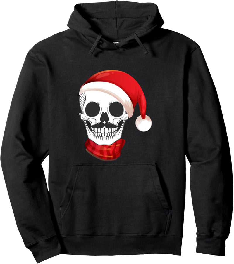 Santa Hat Skull Christmas design Men Woman Kids Skull Gift Pullover Hoodie