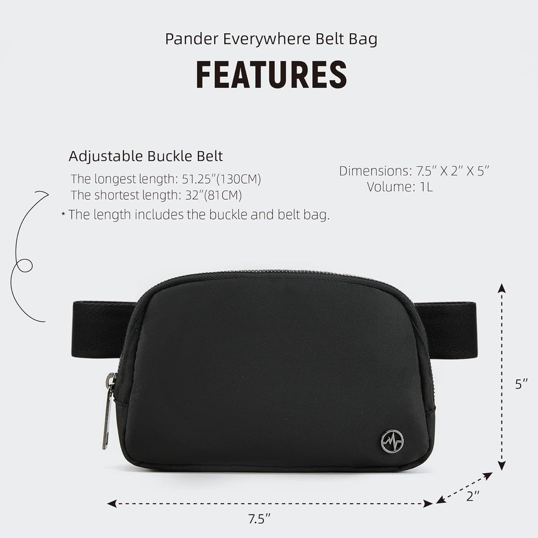 Pander Fanny Pack Everywhere Gürteltasche, Bauchtasche, Crossbody-Taschen für Damen, Designer, Schwa