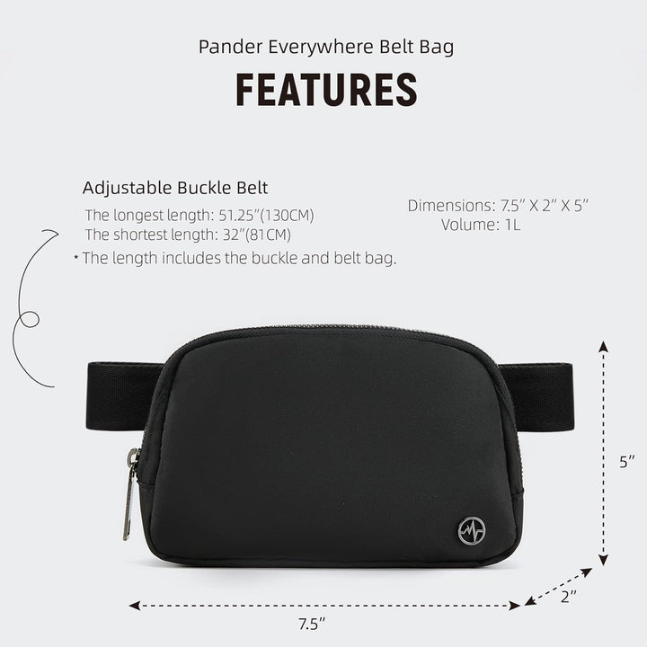 Pander Fanny Pack Everywhere Gürteltasche, Bauchtasche, Crossbody-Taschen für Damen, Designer, Schwa