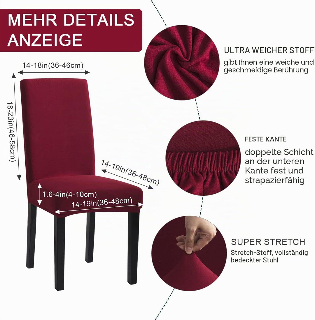 mafudoxi Stuhlhussen 8er Set, Stretch Abnehmbare Waschbar Stuhlbezug, Stretch Stuhlhusse mit Gummiba