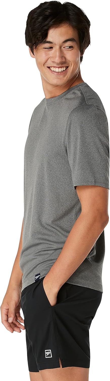 Speedo Herren Uv-badeshirt mit Grafischem Muster, Kurzärmlig Rash Guard Shirt L Vulkanasche, L Vulka