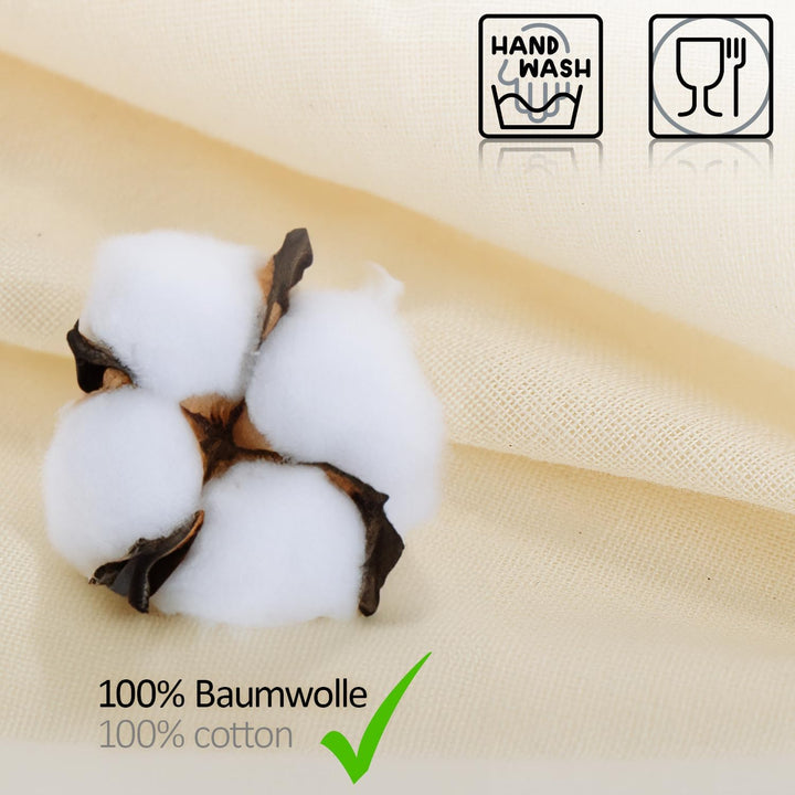 com-four® 10x Kartoffel-Press-Säckchen aus 100% Baumwolle - wiederverwendbarer Klosssack zur Herstel