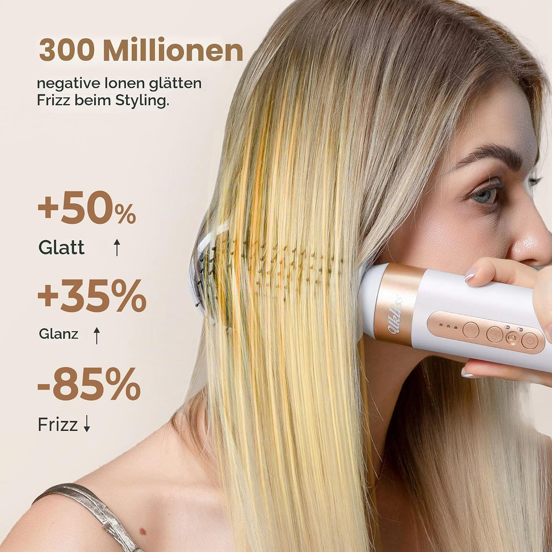 UKLISS Hairstyler Pro 7 in 1, Hot Air Brush &amp; Hair Dryer Set with Hair Dryer, Airflow Curling Iron A