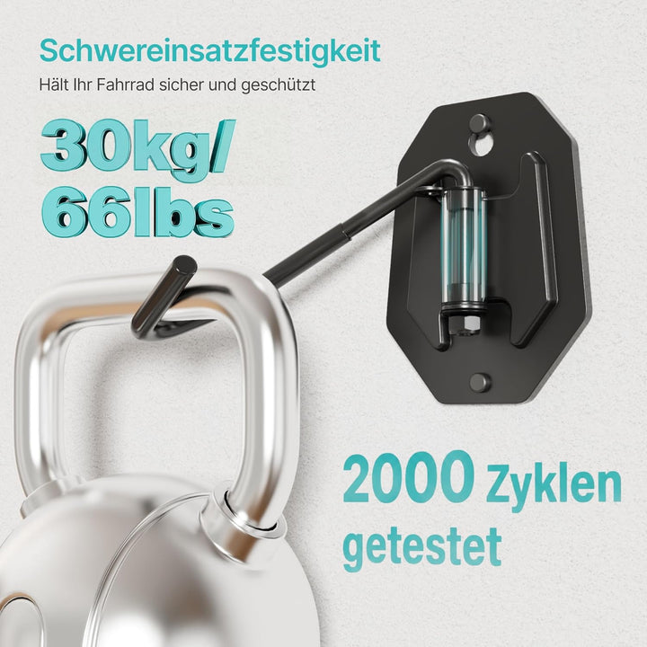 PEGZONE Schwenkbare Fahrrad Wandhalterung, Fahrradhalterung Wand ohne schweres Heben, platzsparender