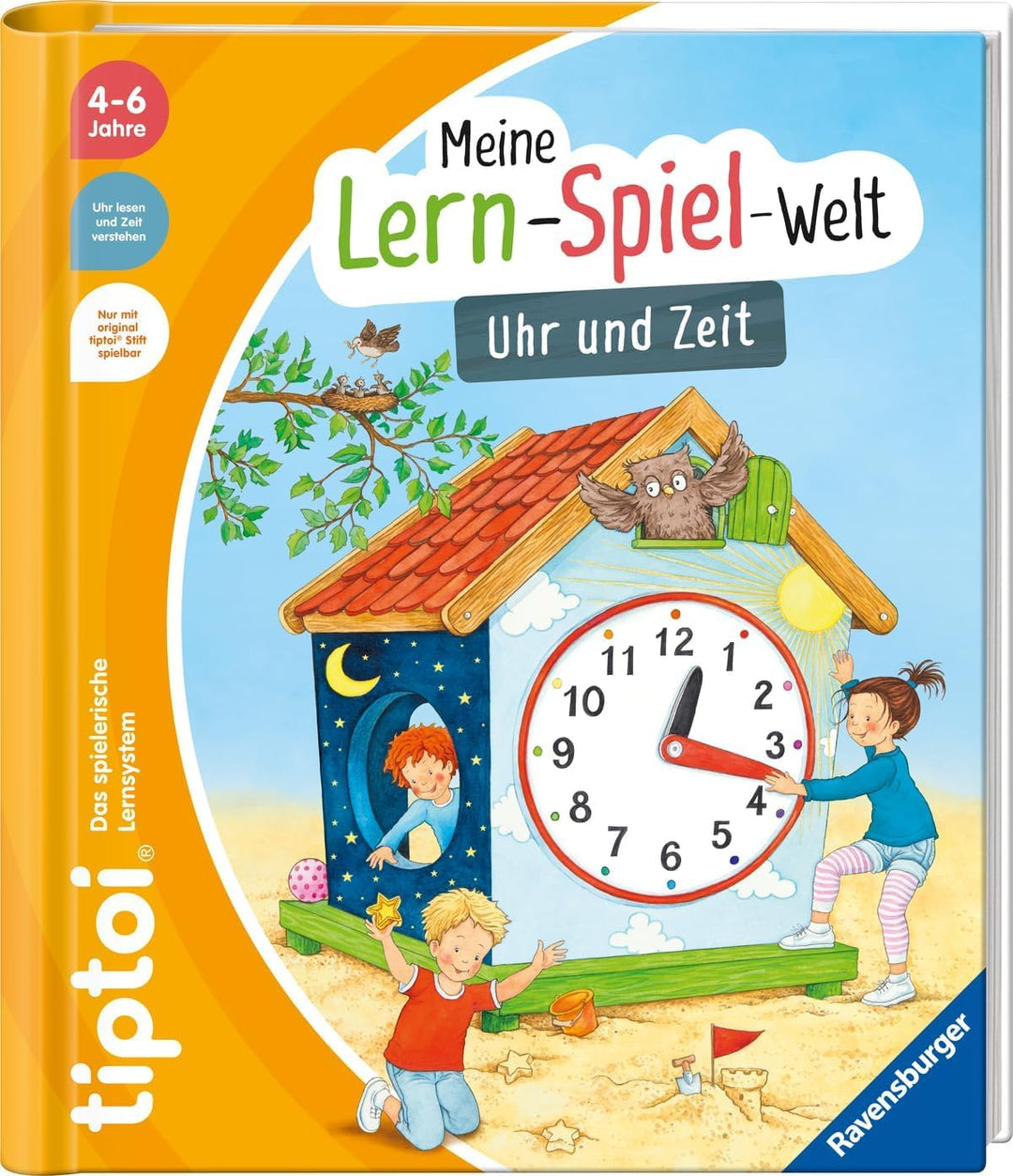 Ravensburger tiptoi Buch - Mein Lern-Spiel-Abenteuer | Uhr und Zeit + Kinder ABC Buchstaben Poster |