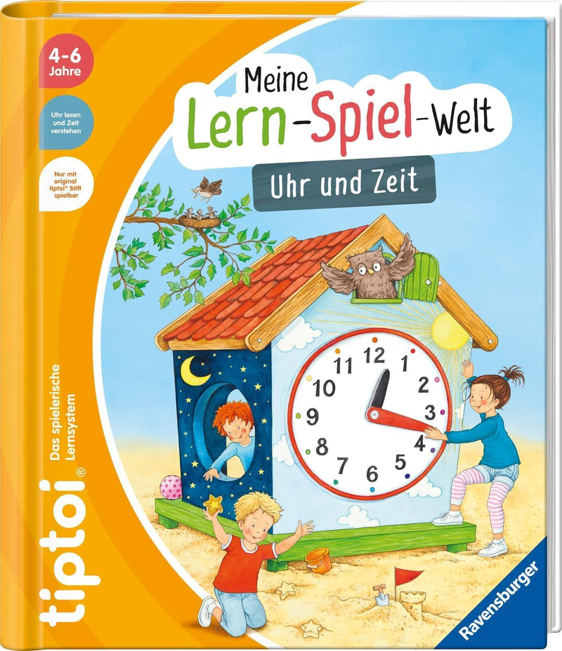 Ravensburger tiptoi Buch - Mein Lern-Spiel-Abenteuer | Uhr und Zeit + Kinder ABC Buchstaben Poster |