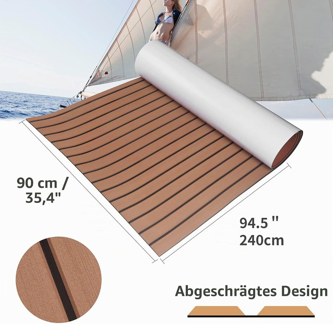MIJOBS Teak Decking Sheet Eva Teak Selbstklebend rutschfeste Matte Marinedeck für Boote Yacht Marine