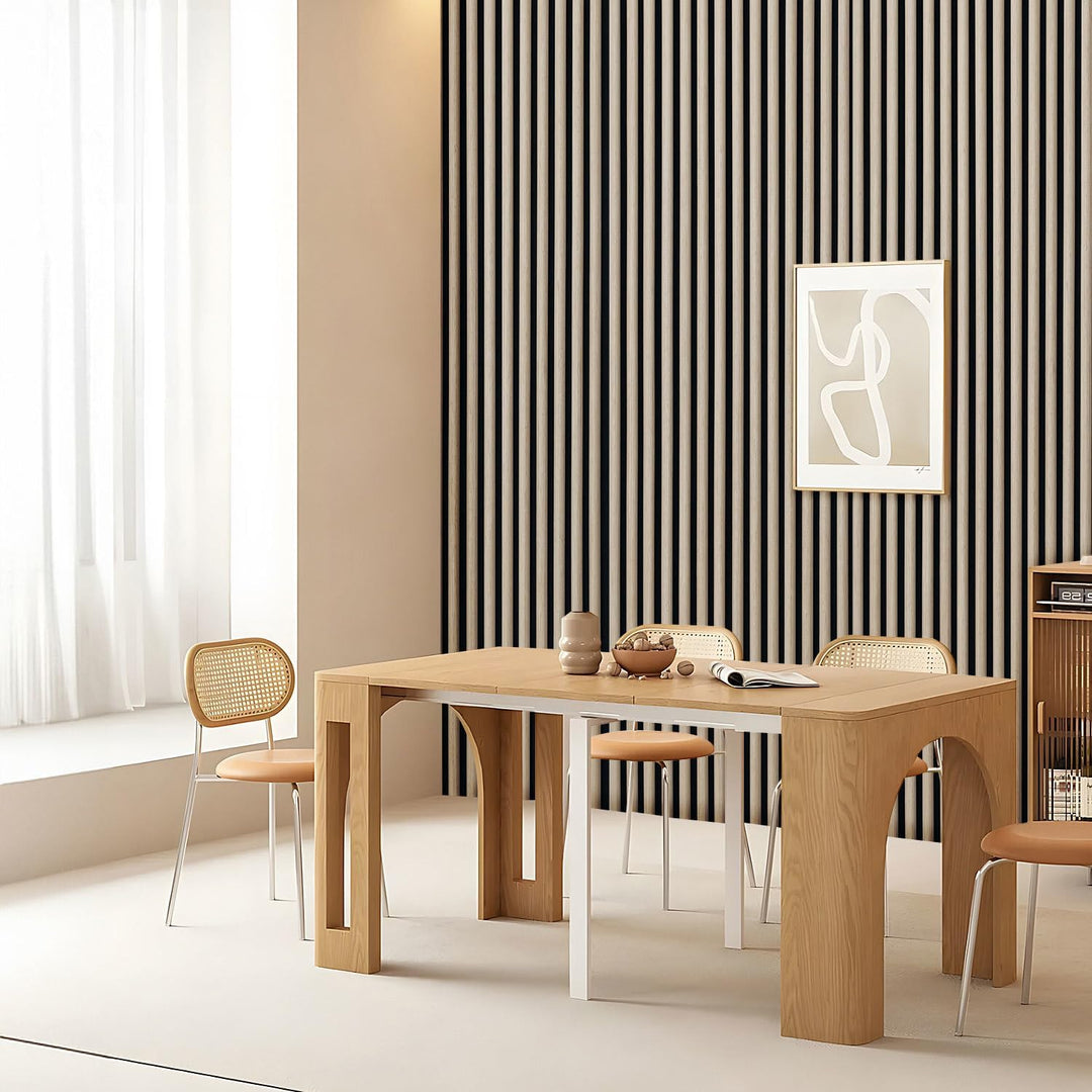 2X Akustikpaneele 120×60cm – 1,44 m² 3D Halbrunde Holzlamellen Wandpaneele auf MDF & Akustikfilz, Mo