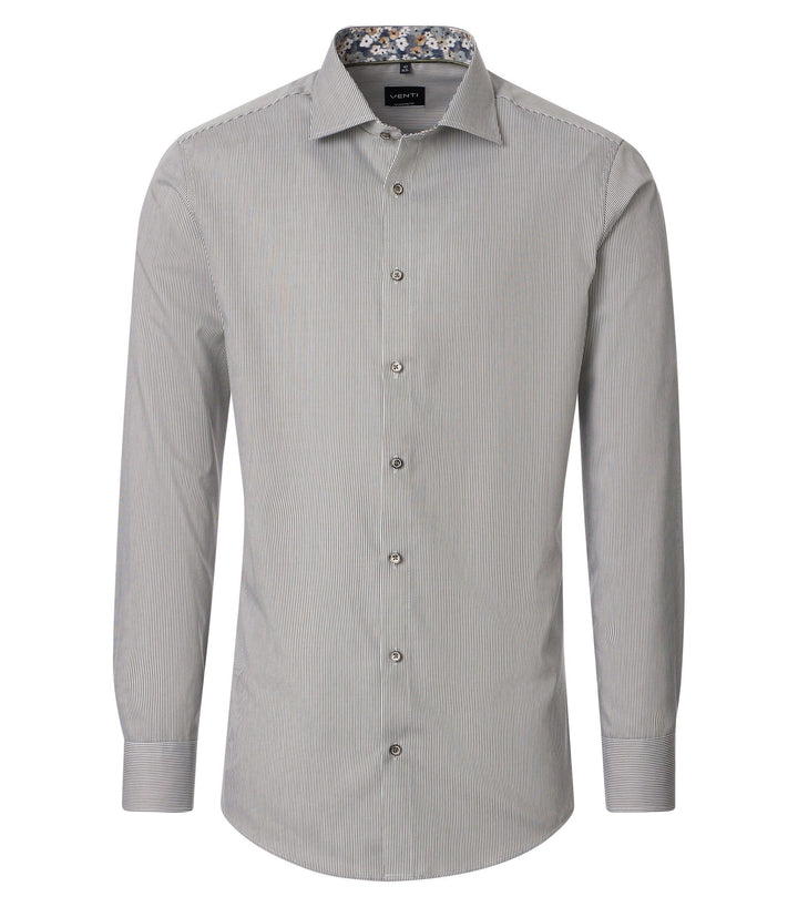 Venti Businesshemd gestreift Modern Fit Standard 38 Grün, Standard 38 Grün