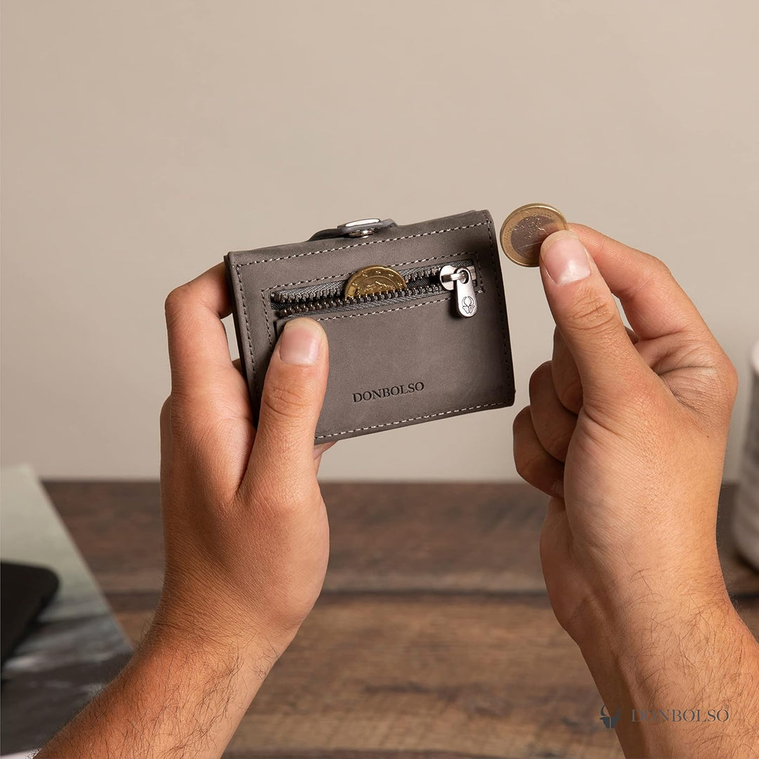 DONBOLSO Wallet Air - Slim Wallet mit Apple AirTag Fach - Hochwertiges Kreditkartenetui aus Echtlede
