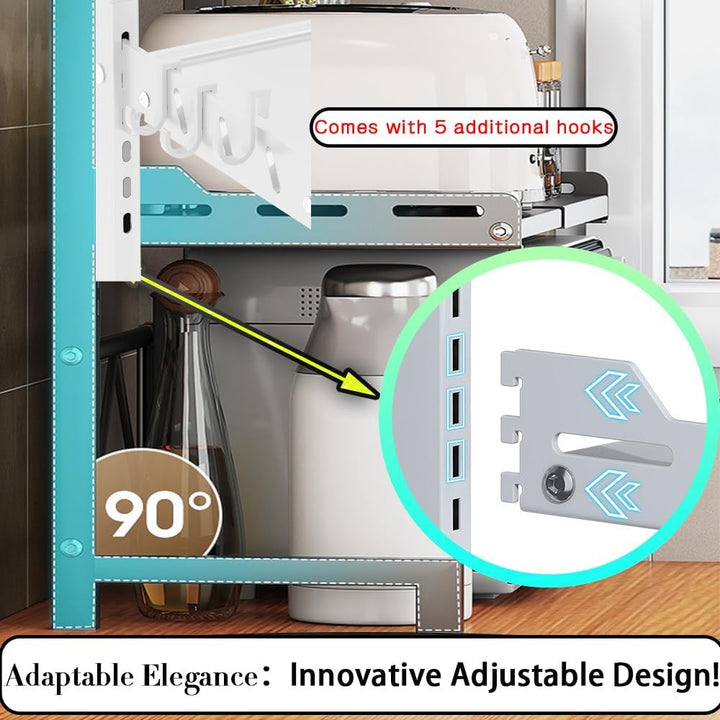 Mikrowellen-Regal, erweiterbar, Mikrowellen-Regal, Ständer, Küchentheke, Regal, Wandmontage, Desktop