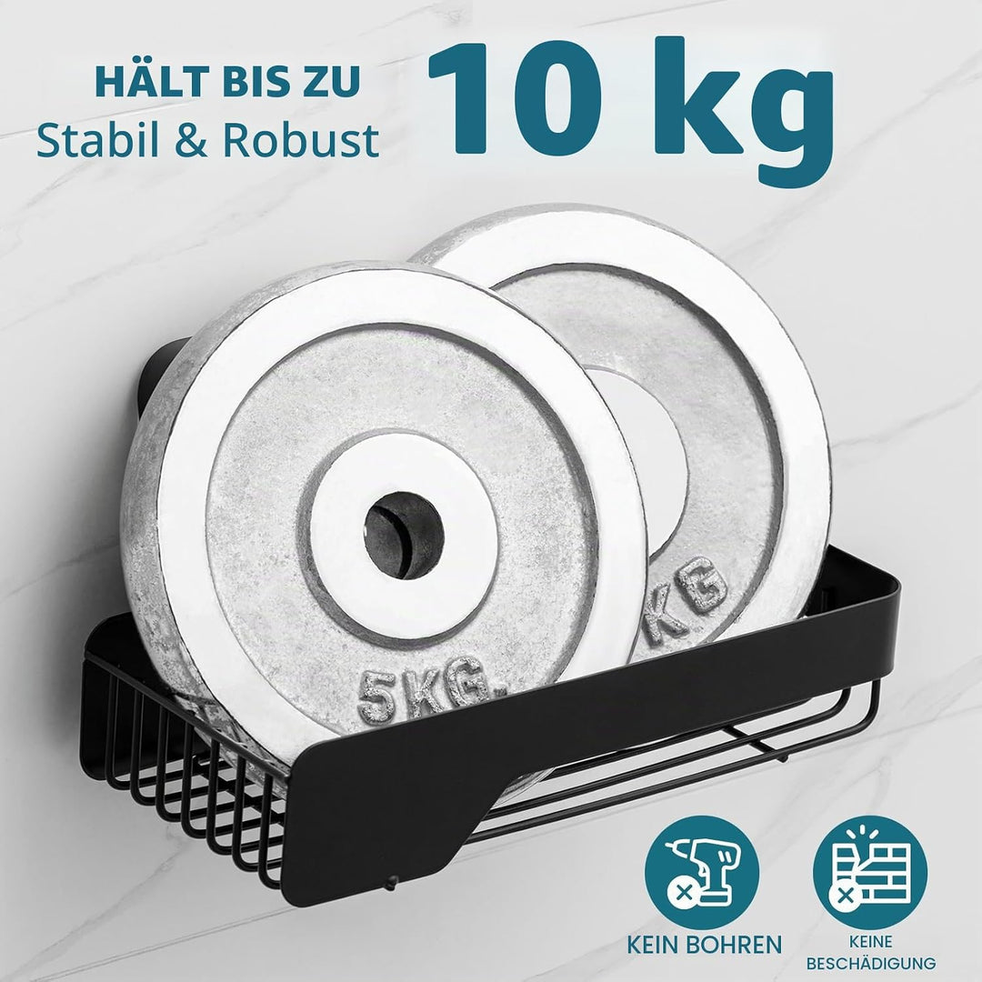 TAILI Dusch-Caddy, Saugnapf, Edelstahl, Rostfrei, ohne Bohren, Wandkorb, Grosses Fassungsvermögen, A