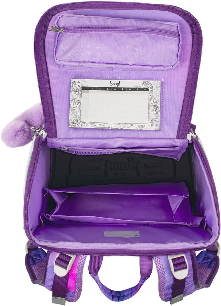 Baagl Schulranzen Mädchen Set 3 Teilig (Zippy Schultasche für 1. Klasse, Mäppchen, Turnbeutel), Grun
