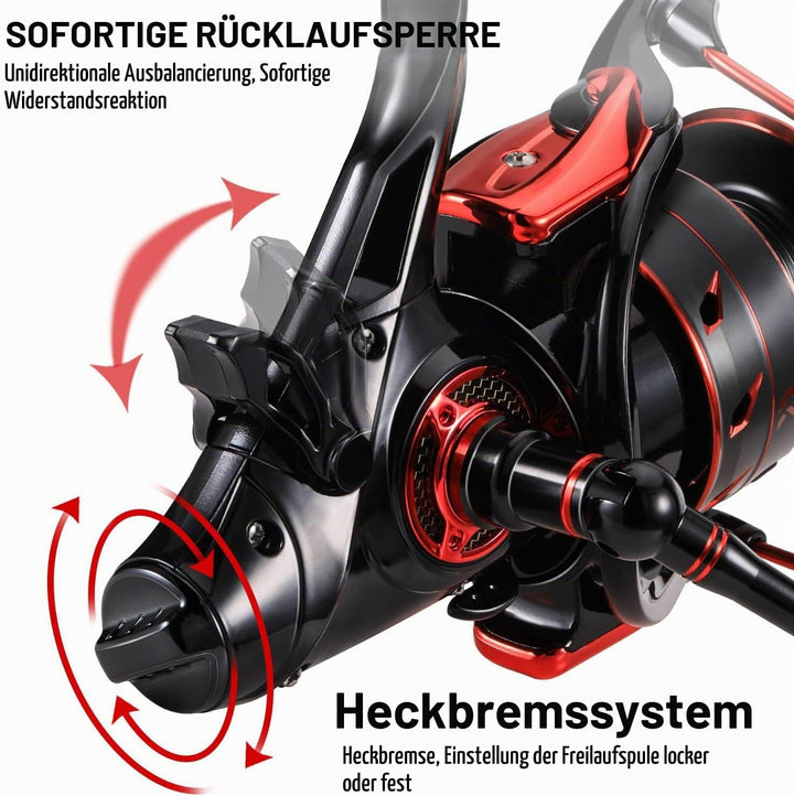 Sougayilang SA Karpfenrolle 4.7:1 Hochgeschwindigkeits-Metallspule, leistungsstarke Spinnangelrollen