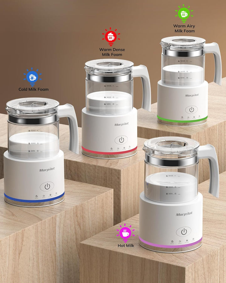 morpilot Elektrischer Milchaufschäumer, Weiss 500ml Weiss, 4-in-1, 500ml Weiss, 4-in-1