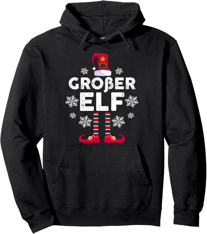 Grosser Elf Elfen Familien Weihnachts Outfit Weihnachtself Pullover Hoodie