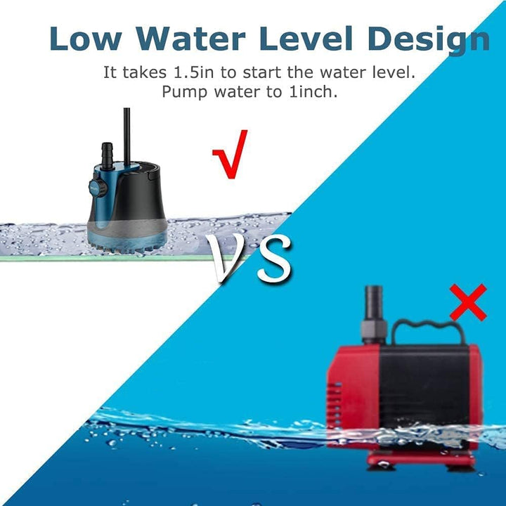 LNIDEAS Aquarium Tauchpumpe, 1800L/H 25W Aquariumpumpe,Sehr Leise Wasserpumpe mit einstellbarem Scha