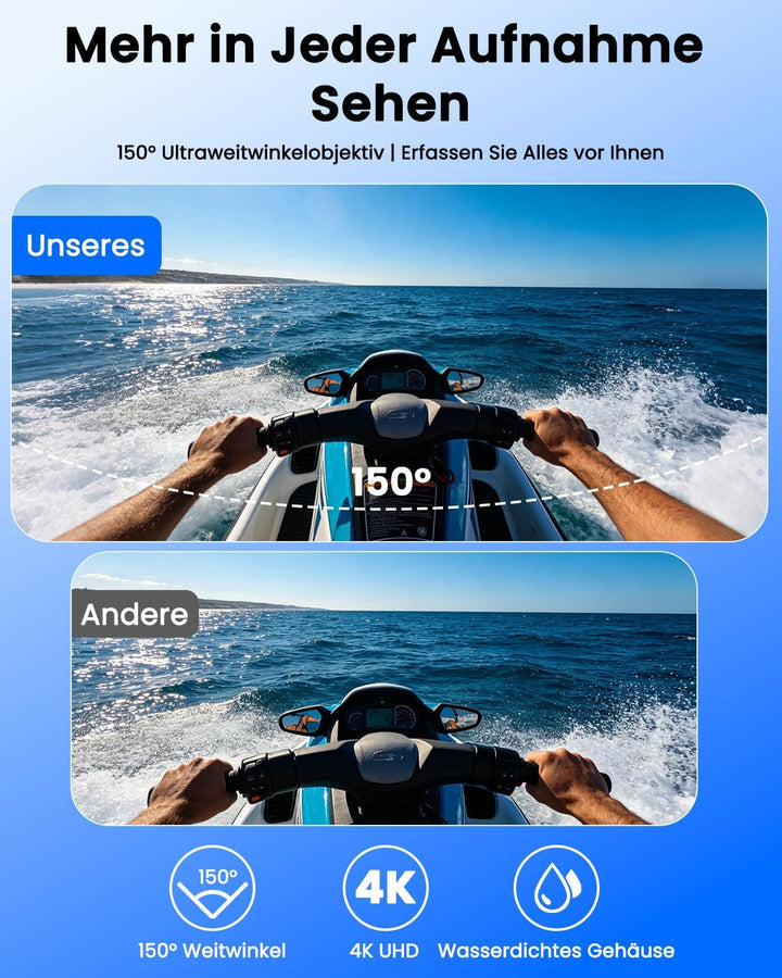Bextgoo Bodycam, Body Cam WiFi, Action Cam 4K mit 64GB Speicherkarte, Mini Action Camera mit 1200mAh