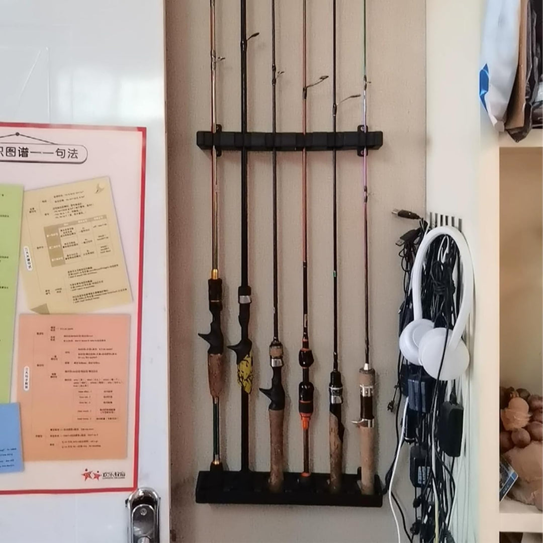 2 Paar Rutenhalter Wand Vertikale, Wandhalterung Angelrutenständer, Wandmontage Rutenständer Vertika