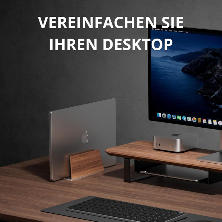 muso wood Laptop Ständer Vertikal - Aluminium und Walnussholz Vertical Laptop Stand Laptop Ständer V