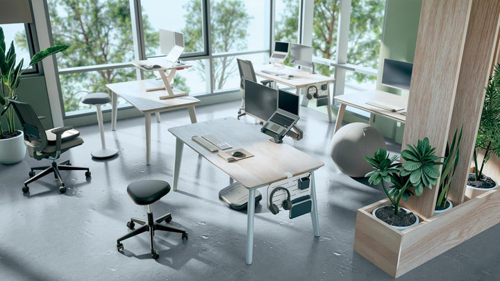 Leitz Ergo Höhenverstellbarer Sitzhocker (46–59 cm) mit Rollen, Bürohocker mit Sitzpolster, Ergonomi