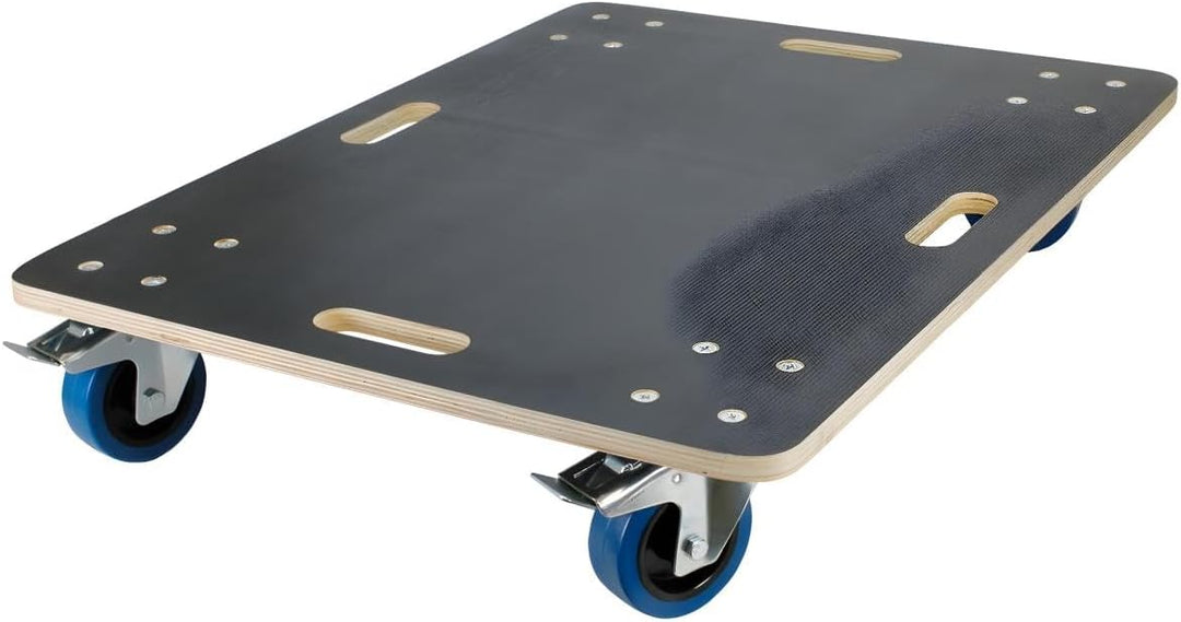 ECD Germany Transportroller mit 2x Feststellbremse 60 x 80 cm bis 800kg Siebdruckplatte - PP-Räder R