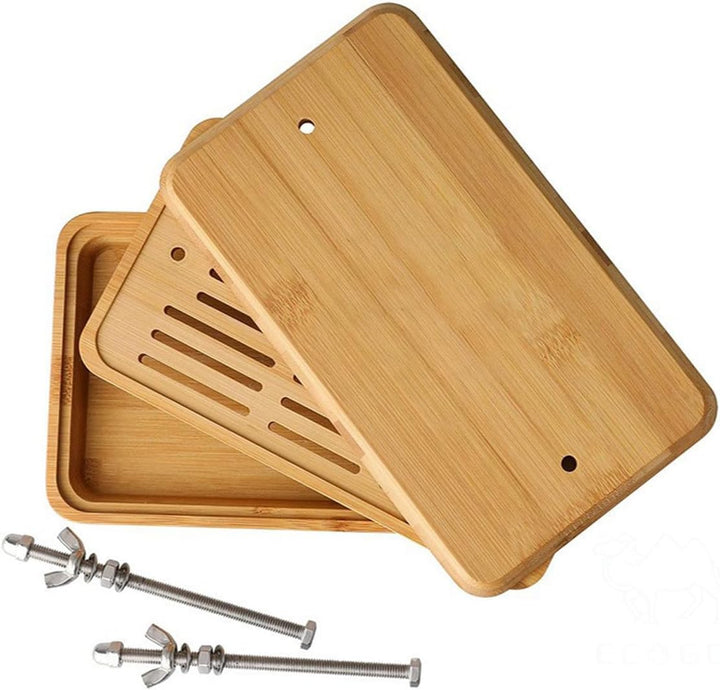Bambus-Tofu-Press-Set – umweltfreundliches Tofu-Set aus Holz, mit Sieb und Abtropfschale