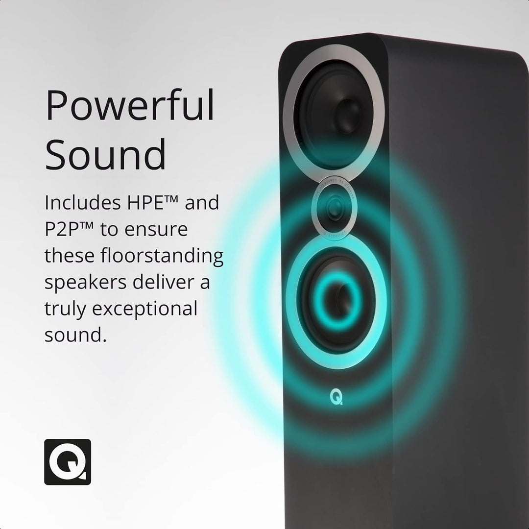 Q Acoustics 3050i Standlautsprecher QA3556 in Schwarz/Paar