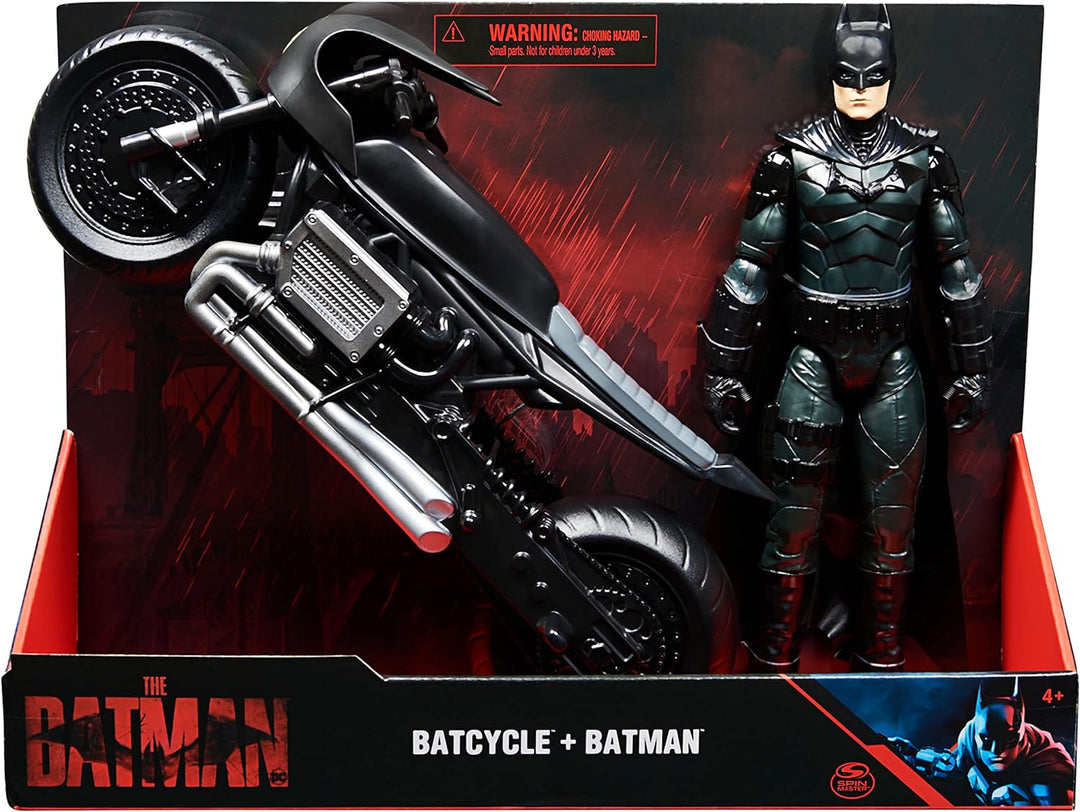 Spin Master Batman The Batman authentisches Bat-Cycle mit 30cm Batman-Actionfigur inkl. Stoffumhang