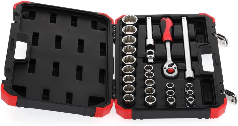 GEDORE red Steckschlüsselsatz, 24-teilig, Mit Umschaltknarre, Ratsche, Steckschlüssel und Bitsatz, 1