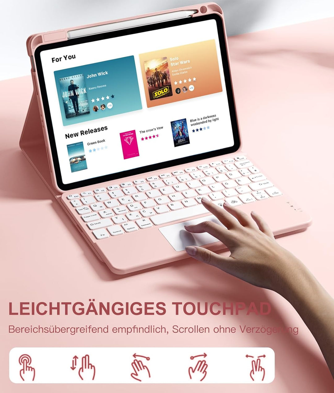 Vobafe Hülle mit Tastatur für iPad Air 11 Zoll (2025 M3/2024 M2), iPad Air 5 4 2022/2020 10,9 Zoll,