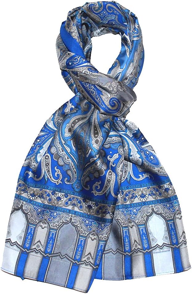 Lorenzo Cana Damen Seidenschal aufwändig bedruckt Paisley Muster Tuch 100% Seide 50 cm x 165 cm harm