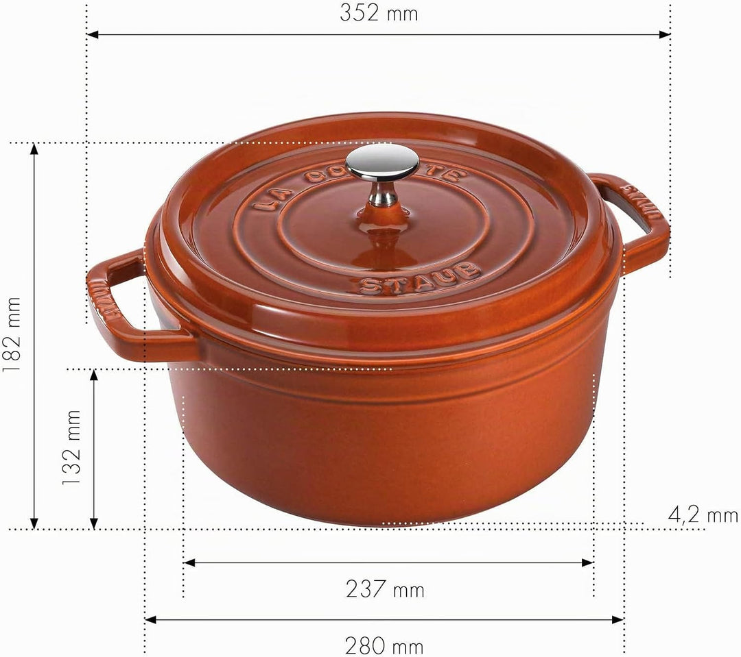 STAUB Gusseisen Bräter/Cocotte, Rund 28 cm, 6,7 L, , Zimt 28 cm, 6,7 L Zimt-Orange