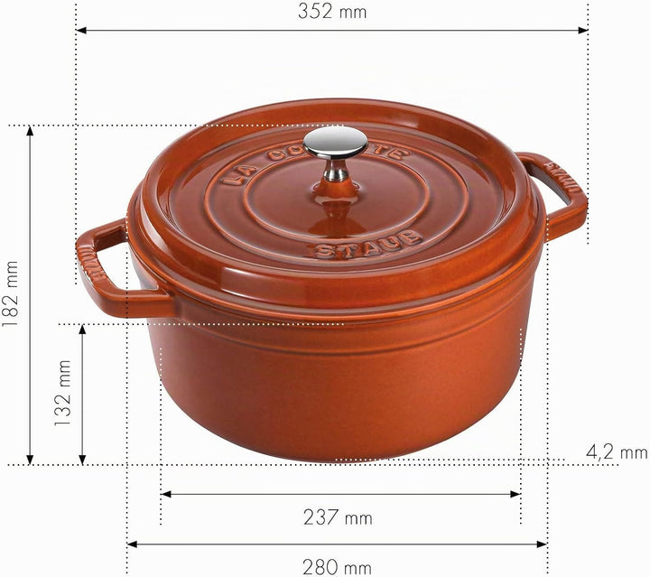 STAUB Gusseisen Bräter/Cocotte, Rund 28 cm, 6,7 L, , Zimt 28 cm, 6,7 L Zimt-Orange