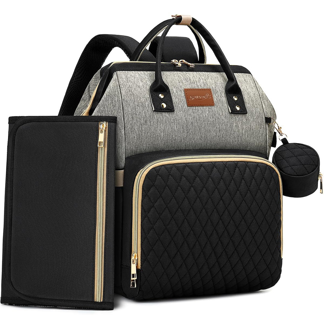 Wickelrucksack Gross - Baby Wickeltasche Rucksack Wasserdicht & Leicht mit Wickelunterlage, Schnulle