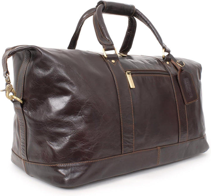 BUCKLESTONE - Leder - Reisetasche/Freizeittasche/Sporttasche von York - Braun, Braun