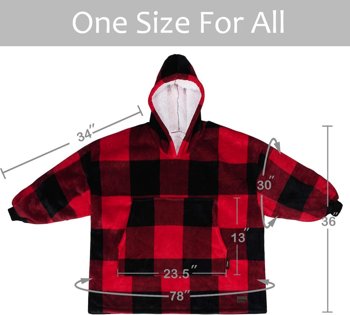 Catalonia Classy Oversized Sherpa Hoodie Decke, grosses Kapuzen-Sweatshirt für Frauen, weiche gemütl