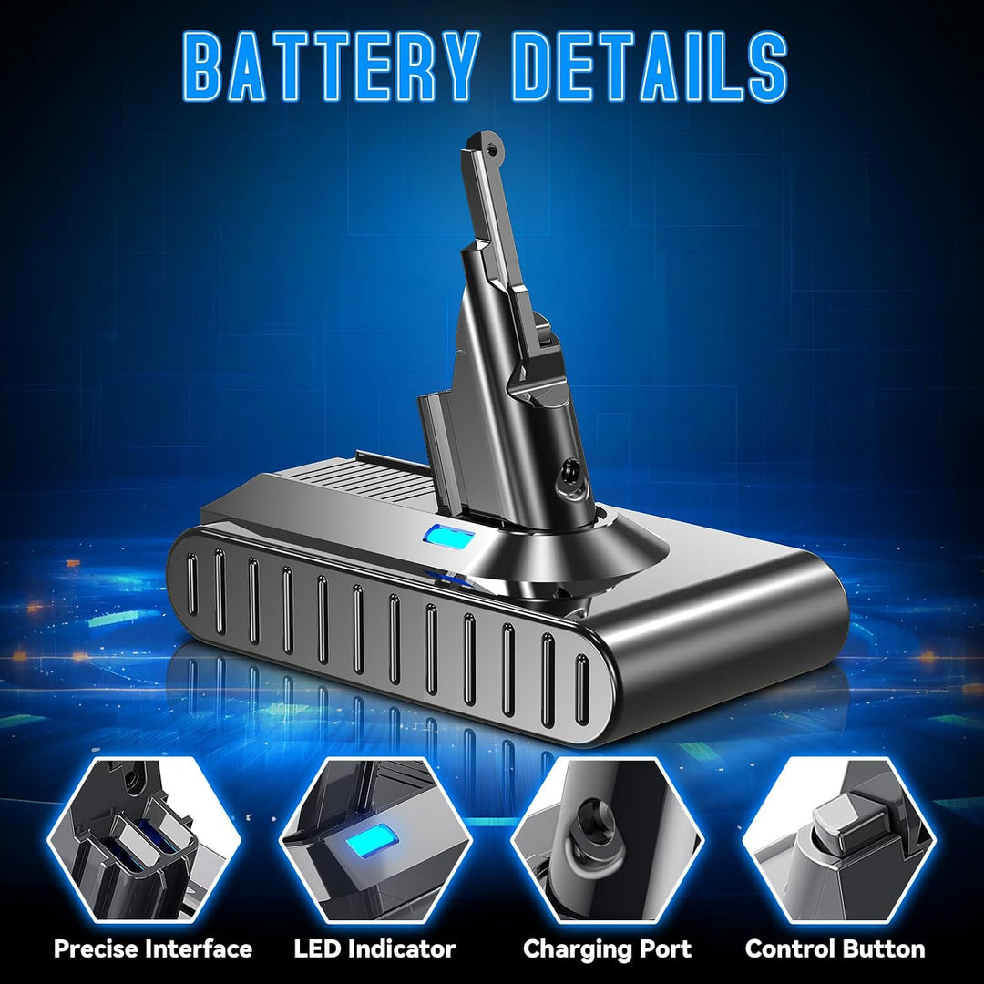 V8 Akku für Dyson, Powtree Ersatzakku für Dyson SV10 215681 967834-05 | Kompatibel mit V8 Absolute A