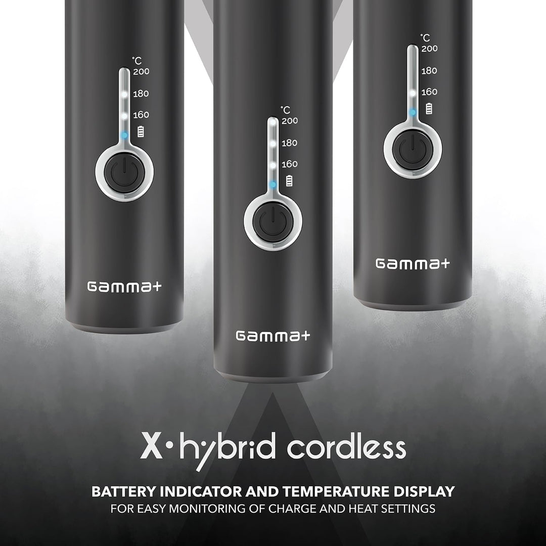 Gamma+ X-Hybrid Kabelloses Glätteisen für Reisen | Mini Haarglätter 2-in-1 für Glattes und Lockiges