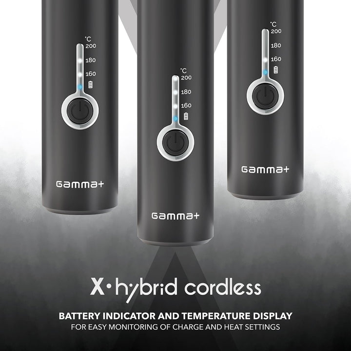 Gamma+ X-Hybrid Kabelloses Glätteisen für Reisen | Mini Haarglätter 2-in-1 für Glattes und Lockiges
