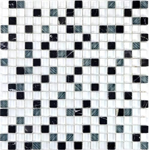 Mosaik Fliese Transluzent weiss grau Glasmosaik Crystal Stein superweiss matt schwarz für WAND BAD K