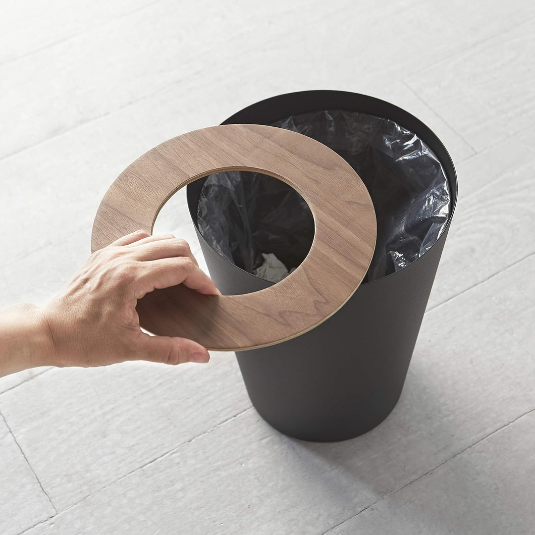Trash Can Round - Rin - brown Schwarz, Schwarz