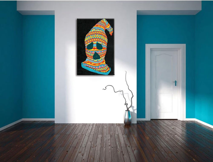 Dark Ghost thief black Bild auf Leinwand, XXL riesige Bilder fertig gerahmt mit Keilrahmen, Kunstdru
