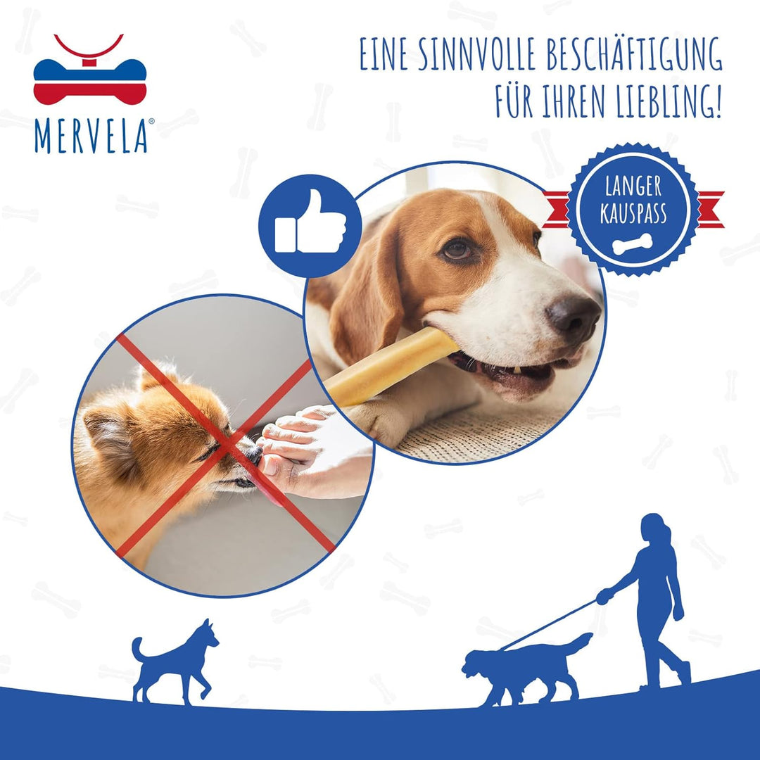 MERVELA® Kaukäse für Hunde | 3 * 170 Gramm | XXL | Käseknochen für Hunde | Beschäftigung & Belohnung