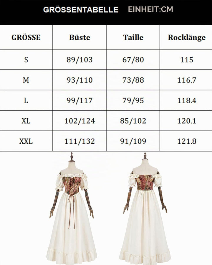 Viktorianisches Kleid Rokoko Mittelalter Königin Kostüm Damen Puffärmel mit Bodenlänge Kleider Karne