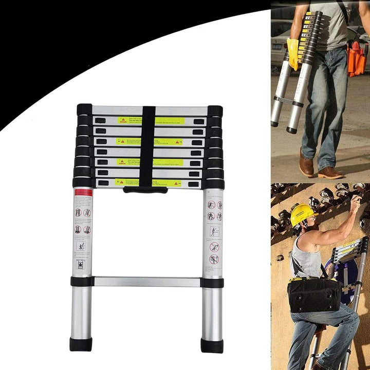 2,6M Teleskopleiter Leiter Ausziehbar Aluminium Teleskop Leiter Klappleiter Stehleiter Rutschfester