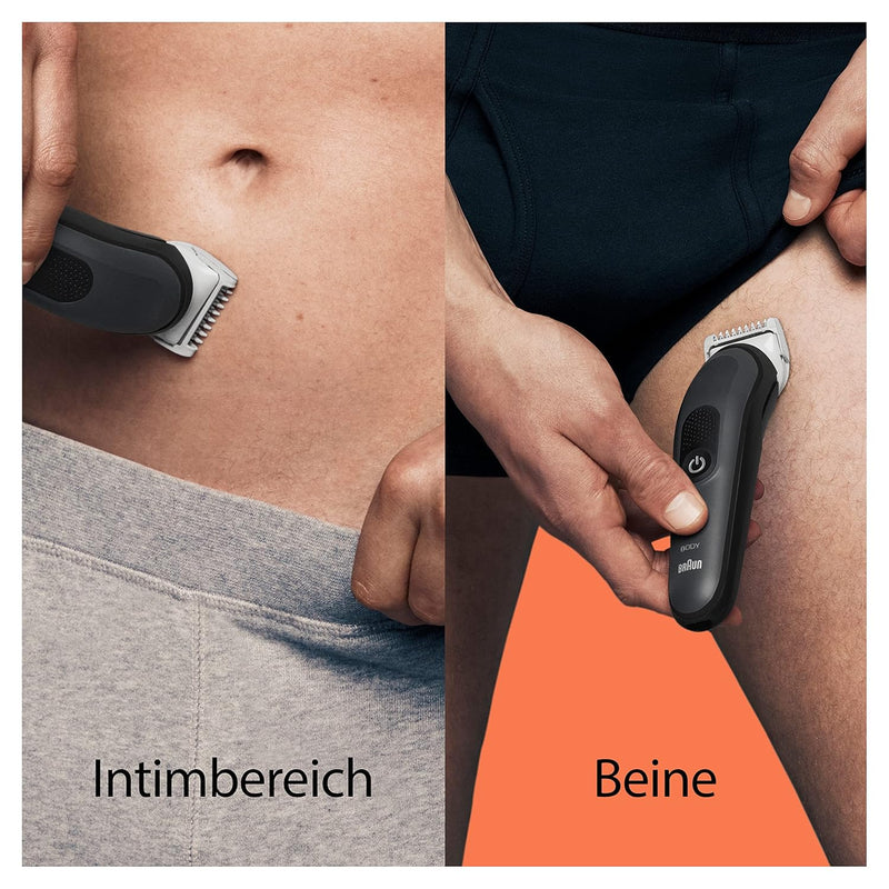 Braun Bodygroomer 3, Körperpflege- und Haarentfernung für Herren, mit SkinShield-Technologie, Sensit