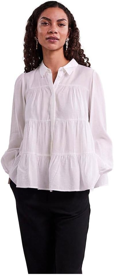 YAS Damen Yaspala Ls Shirt S. Noos Hemd/Bluse XS Star White, XS Star White