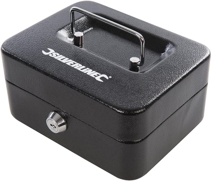 Silverline 795764 Metallkassette für Geld und Wertsachen, abschliessbar, Black