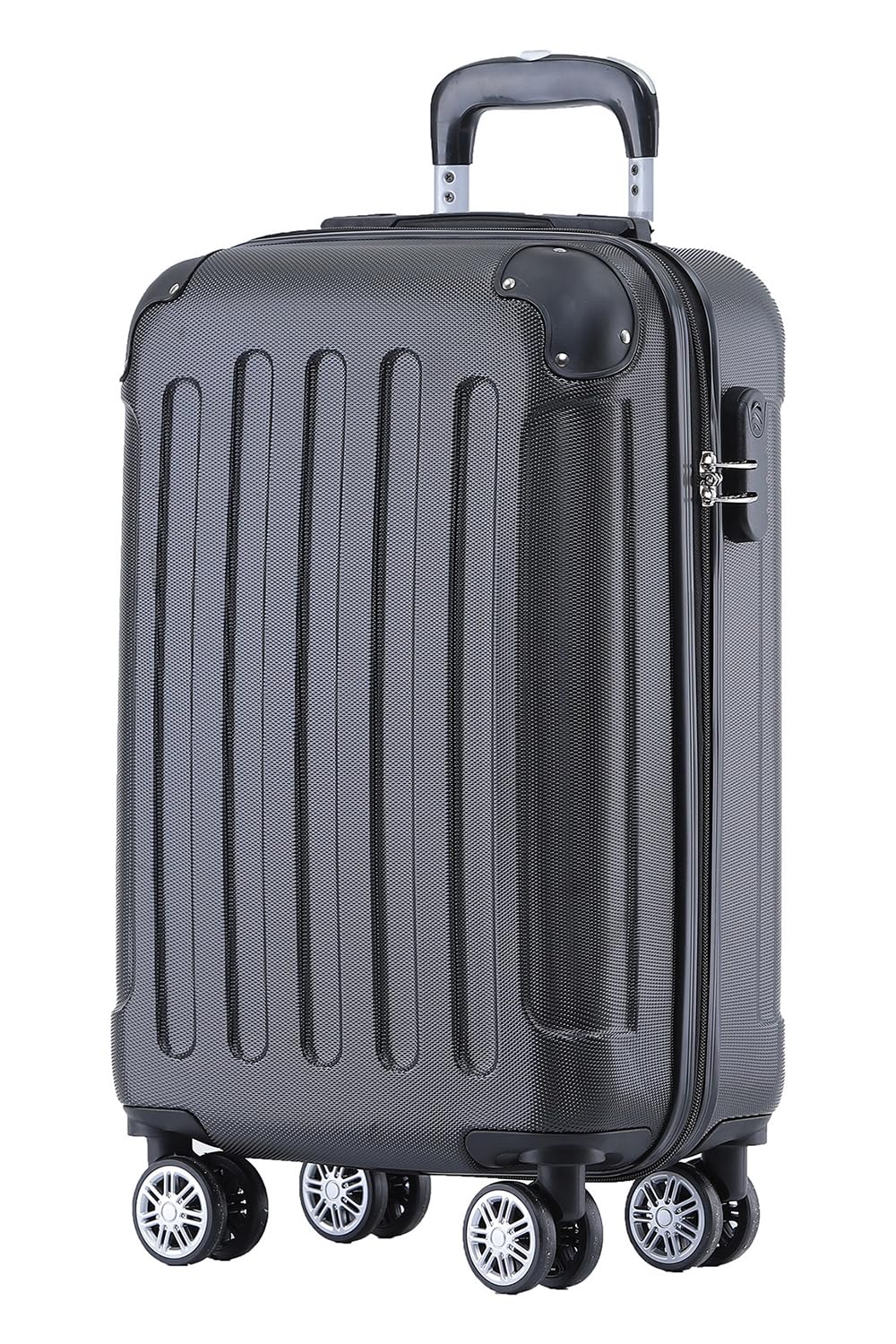 BEIBYE Zwillingsrollen Hardcase Reisekoffer Koffer Trolleys Hartschale in XL-L-M in 14 Farben (Schwa
